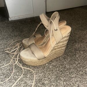Stylish Tan Wedge Sandals